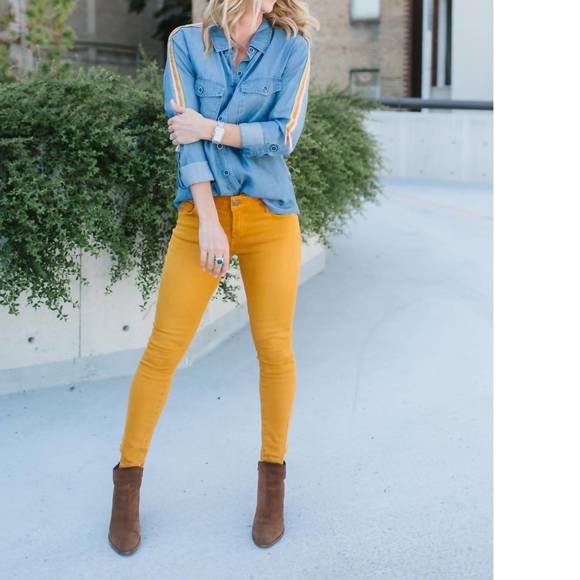 Nwt dear john denim joyrich comfort skinny in honey gold - Picture 3 of 5